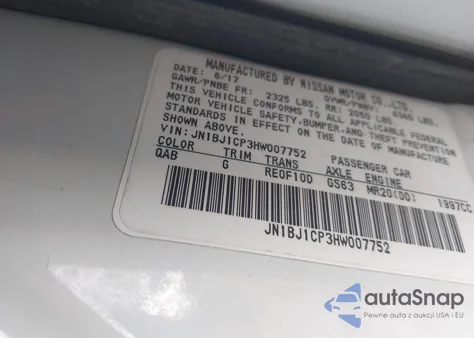 2017 Nissan Rogue Sport S из США, поврежденный, VIN JN1BJ1CP3HW007752